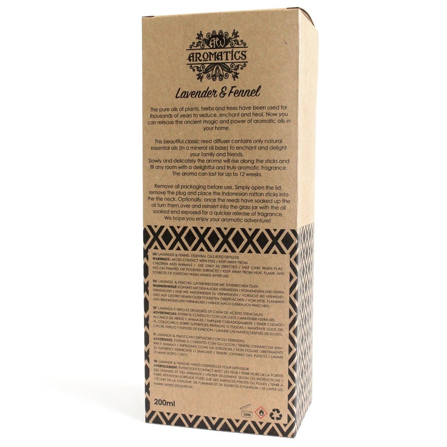 200ml Lavender & Fennel Premium Essential Oil Reed Diffuser