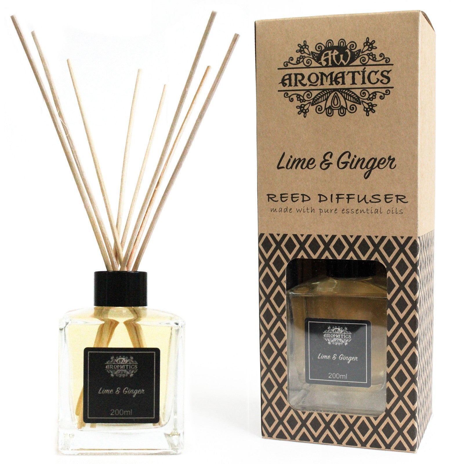 200ml Lime & Ginger Premium Essential Oil Reed Diffuser