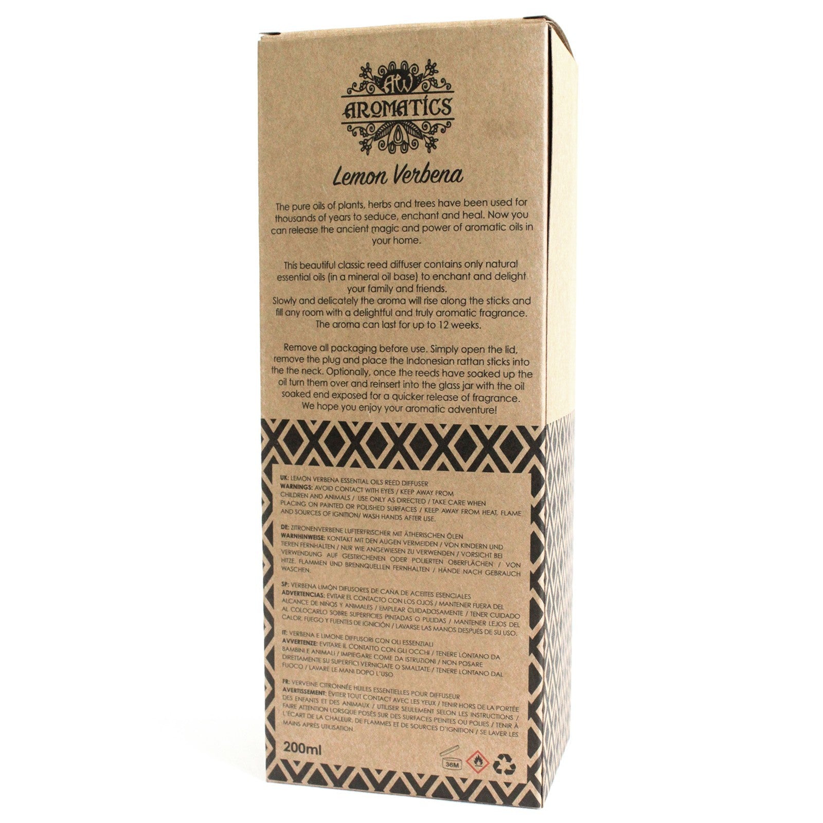 200ml Lemon Verbena Premium Essential Oil Reed Diffuser